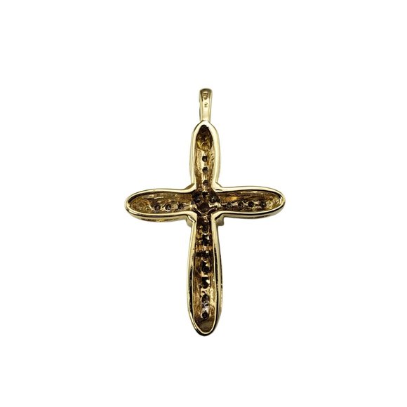 Vintage 10 Karat Yellow Gold Diamond Cross Pendant #10421 - Picture 5 of 9